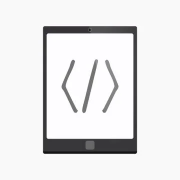 Isolated tablet pc with a code sign Stock Illustration