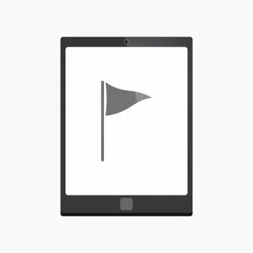 Isolated tablet pc with a golf flag Stock Illustration