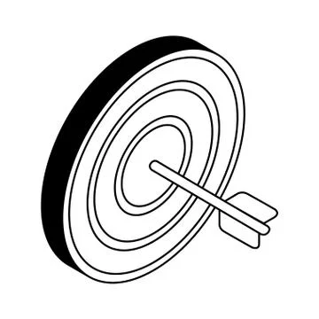 Isolated target with arrow isometric line style icon vector design Illustrazione stock