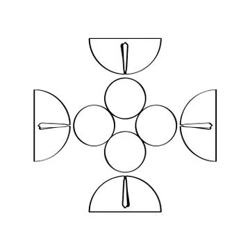 Isolated teamwork outline Stock Illustration