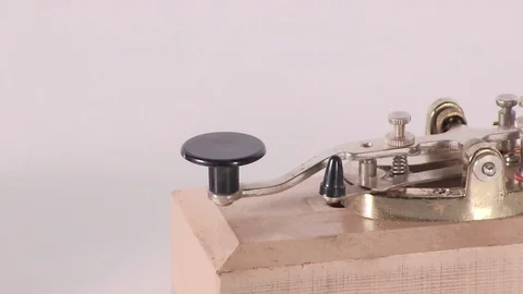 Isolated telegraph key morse code close-up Stock Footage 84015495