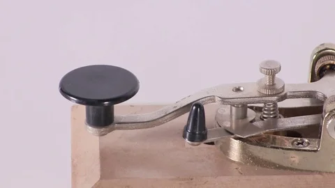 Isolated telegraph key morse code close-up Stock Footage 84015736