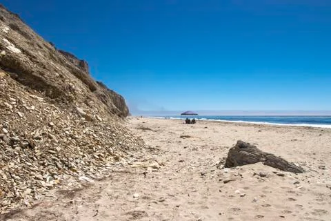 Isolated tent on an empty beach Stock Photos