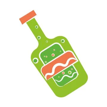 Isolated tequila bottle icon Flat design Vector Stock Illustration