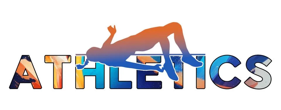 Isolated text ATHLETICS on Withe Background - High Jump - Color Icon Gradie.. Stock Illustration