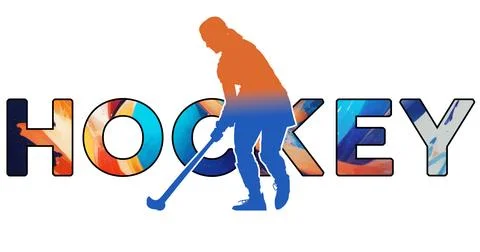 Isolated text HOCKEY on Withe Background - Color Icon Gradient Silhouette F.. Stock Illustration