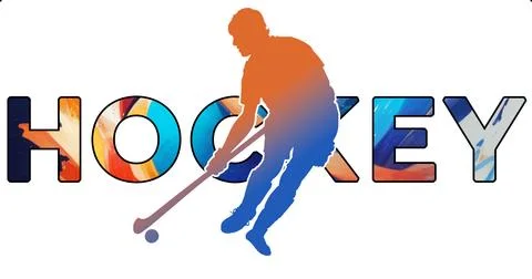 Isolated text HOCKEY on Withe Background - Color Icon Gradient Silhouette F.. Illustrazione stock