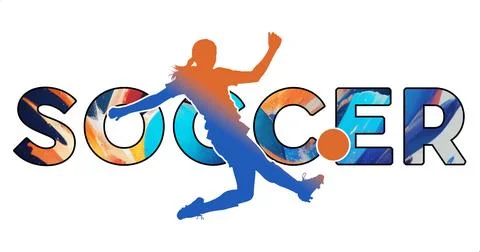 Isolated text SOCCER on Withe Background - Color Icon Gradient Silhouette F.. Illustrazione stock
