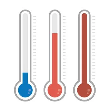 Isolated thermometers in different colors Stock Illustration