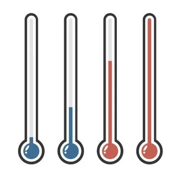 Isolated thermometers in different colors Stock Illustration