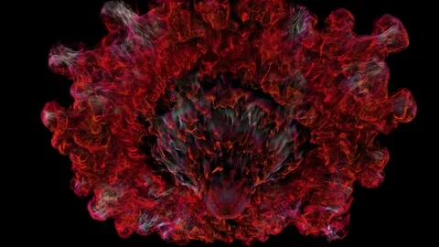 Isolated thick red smoke rising to the ceiling Video stock 108768635