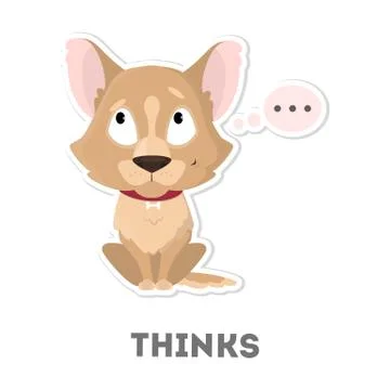 Isolated thinking dog. Stock Illustration