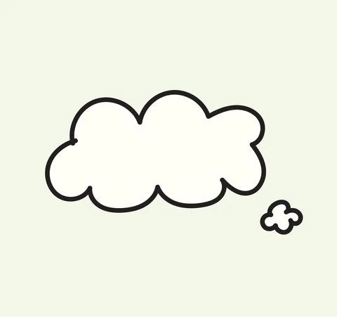 Isolated Thought bubble on White Background. Flat Design. Stock Illustration