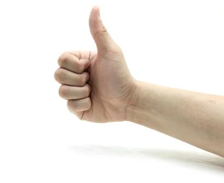 Isolated like thumb up on white Stock Photos