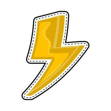 Isolated thunder dotted sticker 스톡 일러스트