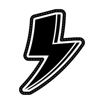 Isolated thunder icon dotted sticker Stock Illustration