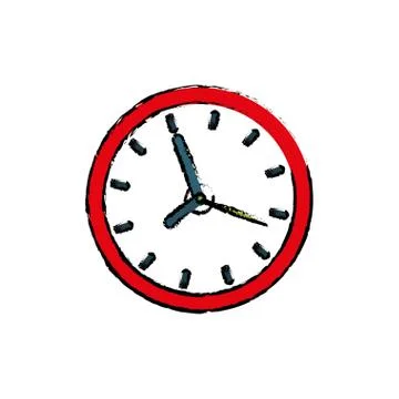 Isolated time clock Stock Illustration