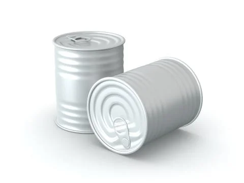 Isolated tin cans Stock Photos