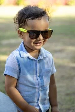 Isolated toddler different expression and action at outdoor at evening 스톡 사진