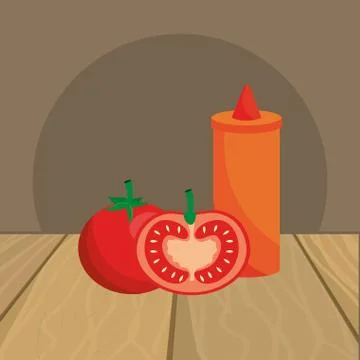 Isolated tomato sauce design vector illustrator Stock Illustration