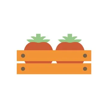 Isolated tomatoes inside box flat style icon vector design Illustrazione stock
