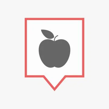 Isolated tooltip with an apple Stock Illustration