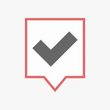 Isolated tooltip with a check mark Stock Illustration