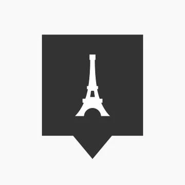 Isolated tooltip with   the Eiffel tower Ilustração Stock