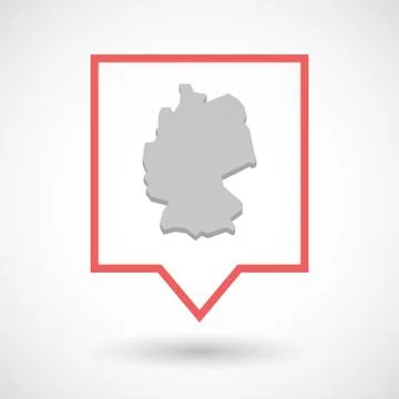 Isolated tooltip line art icon with  a map of Germany Illustrazione stock