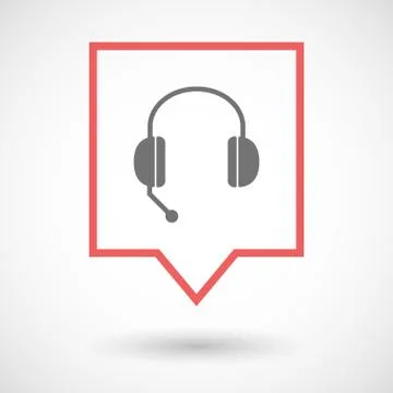 Isolated tooltip line art icon with  a hands free phone device 스톡 일러스트