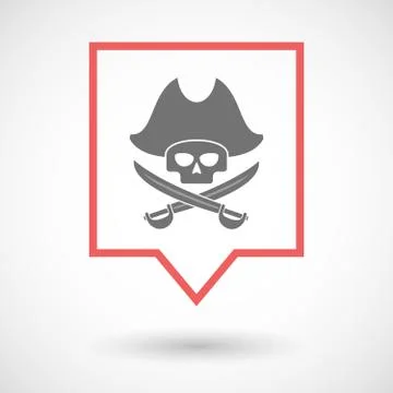 Isolated tooltip line art icon with a pirate skull イラスト素材