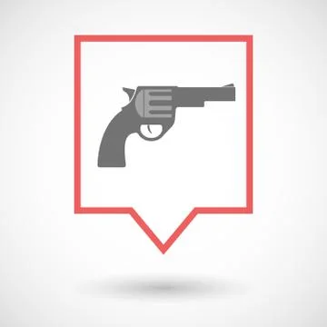 Isolated tooltip line art icon with a gun イラスト素材