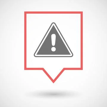 Isolated tooltip line art icon with a warning signal Stock Illustration