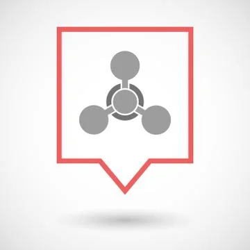 Isolated tooltip line art icon with a chemical weapon sign 스톡 일러스트
