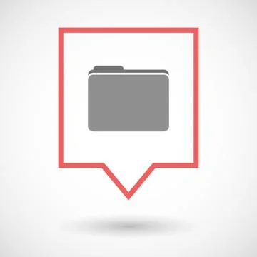 Isolated tooltip line art icon with a folder 库存插图