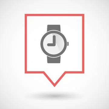 Isolated tooltip line art icon with a wrist watch イラスト素材