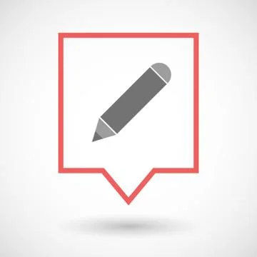 Isolated tooltip line art icon with a pencil イラスト素材