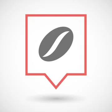 Isolated tooltip line art icon with a coffee bean Stockillustratie