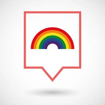 Isolated tooltip line art icon with a rainbow Stockillustratie