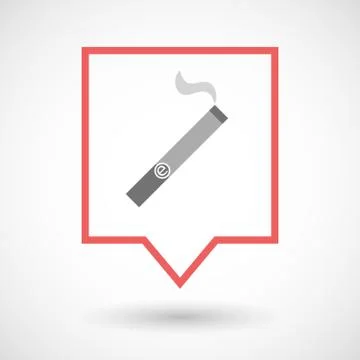 Isolated tooltip line art icon with an electronic cigarette Stock Illustration