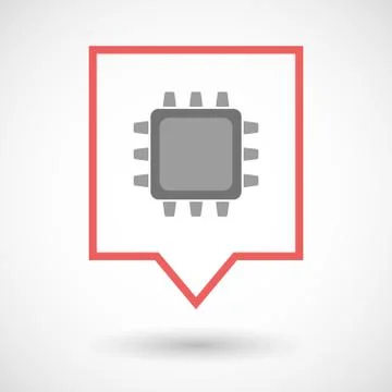 Isolated tooltip line art icon with a cpu Illustrazione stock
