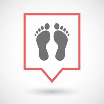 Isolated tooltip line art icon with two footprints Illustrazione stock