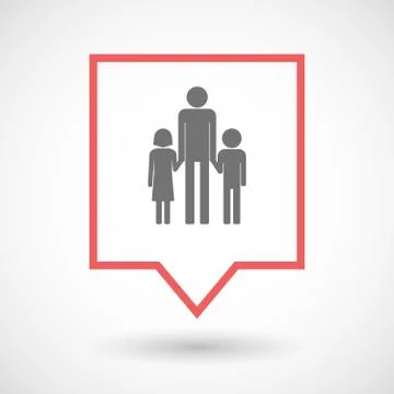 Isolated tooltip line art icon with a male single parent family pictogram Illustrazione stock
