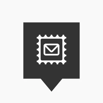 Isolated tooltip with  a mail stamp sign Stock Illustration