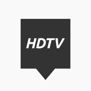 Isolated tooltip with    the text HDTV Stock Illustration