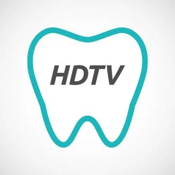 Isolated tooth with    the text HDTV Stock Illustration