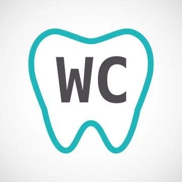 Isolated tooth with    the text WC Illustrazione stock