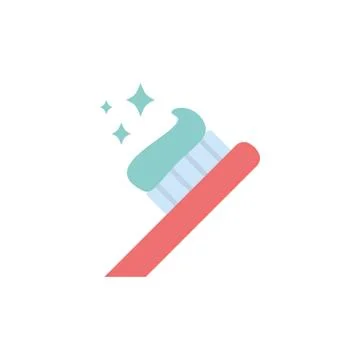 Isolated toothpaste and brush icon flat design Stock Illustration