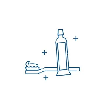 Isolated toothpaste and brush icon line design Stock Illustration