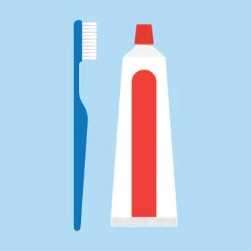 Isolated toothpaste and tooth brushes Stock Illustration